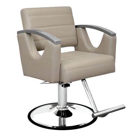 Bora salon styling chair beige front angle view