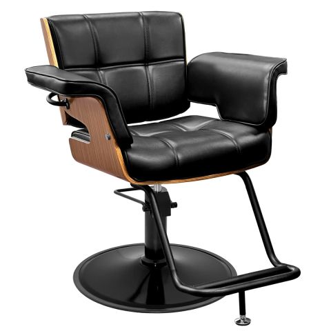 Estela Salon Styling Chair black front view