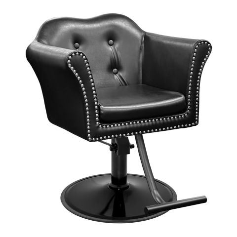 Melrose Salon Styling chair black front angle view
