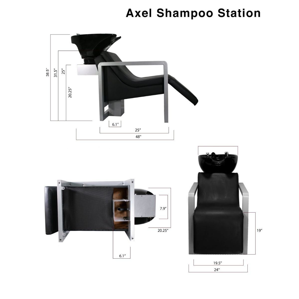 Deco Axel Shampoo Station - Black (clearance)