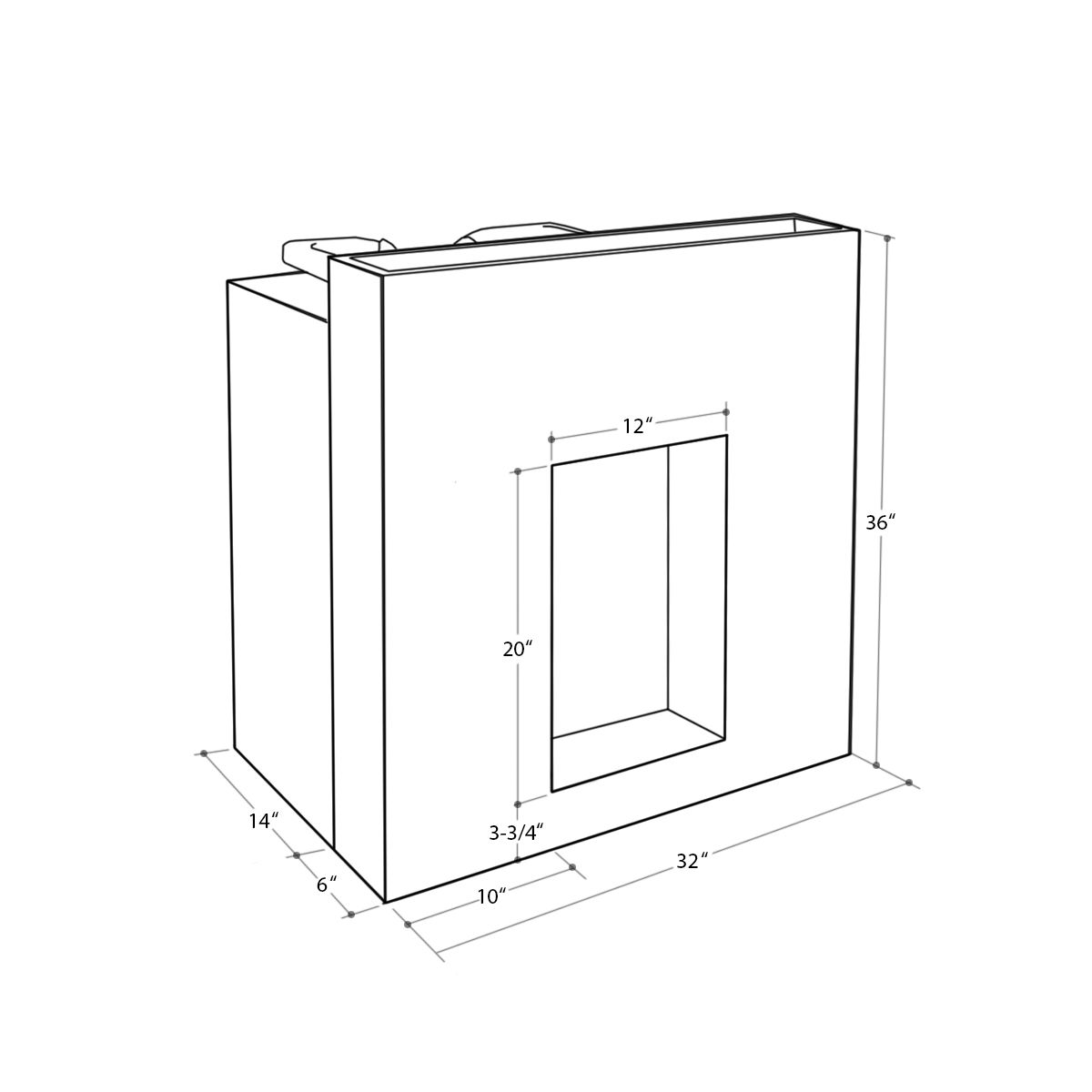 Deco Bentley Shampoo Cabinet with Counter - Black