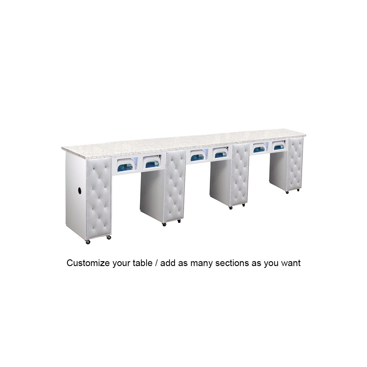 Deco Crystalli (Multi-Sections) Manicure Table Full Top w/ UV