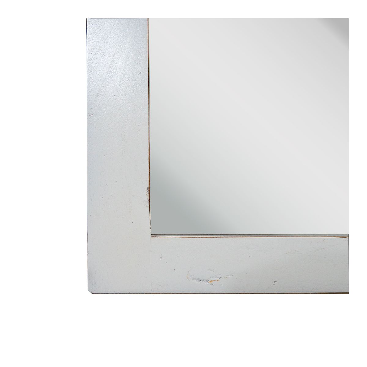 Deco Voltaire Wall Mount Mirror- Distressed White