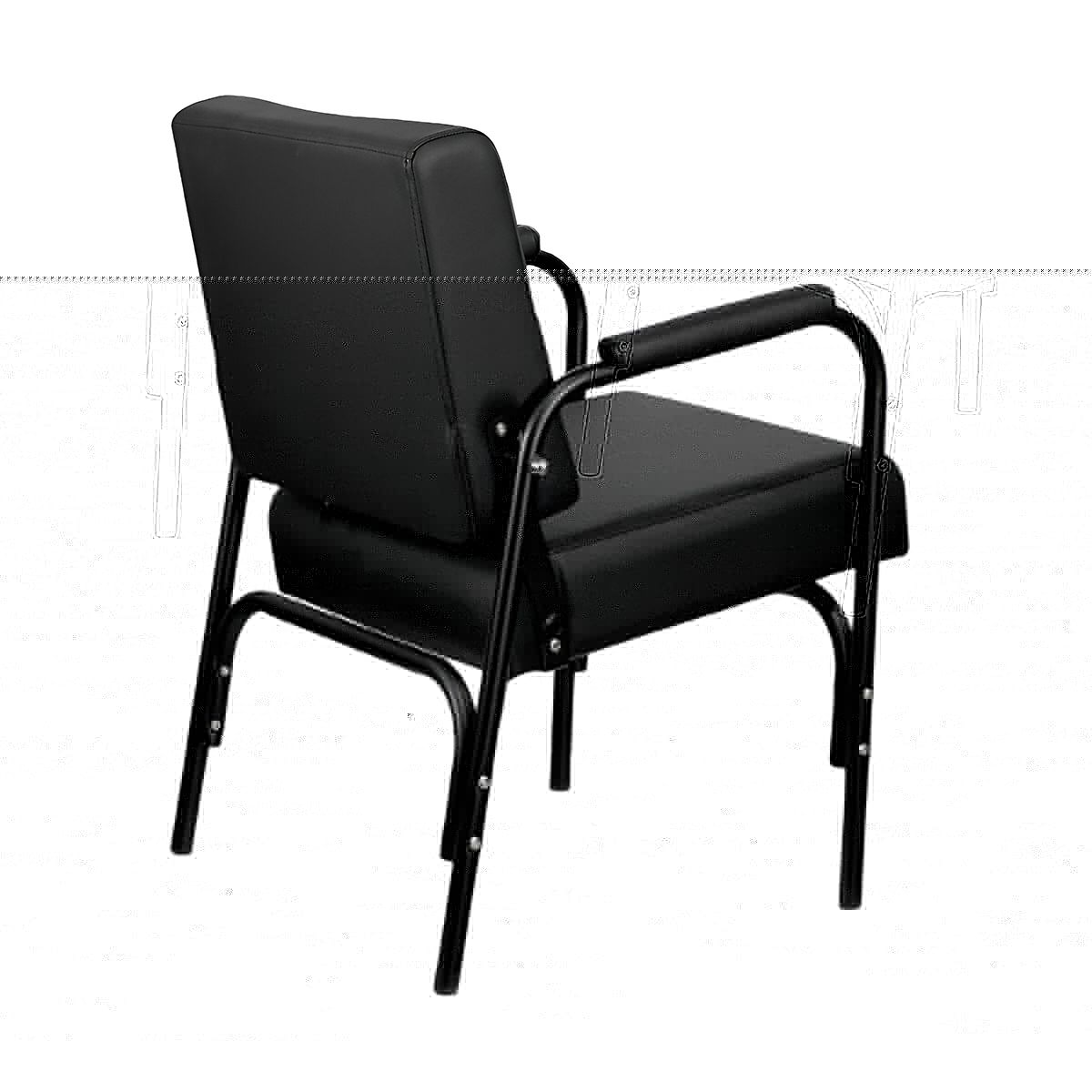 Economy Auto-Recline Shampoo Chair  - Black