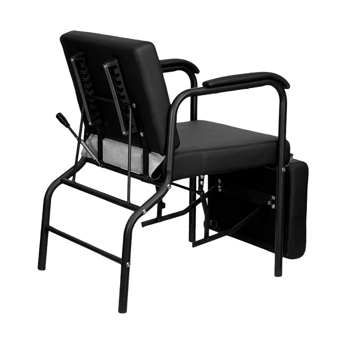 Economy Reclinable Shampoo Chair with Leg Rest  - Black