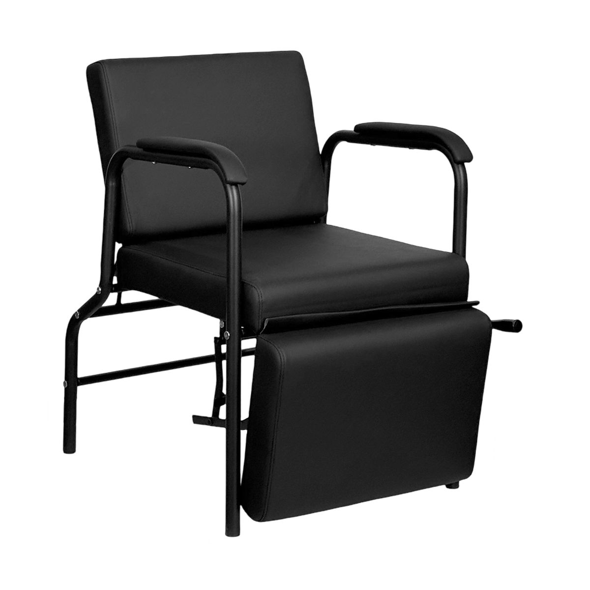 Economy Reclinable Shampoo Chair with Leg Rest  - Black