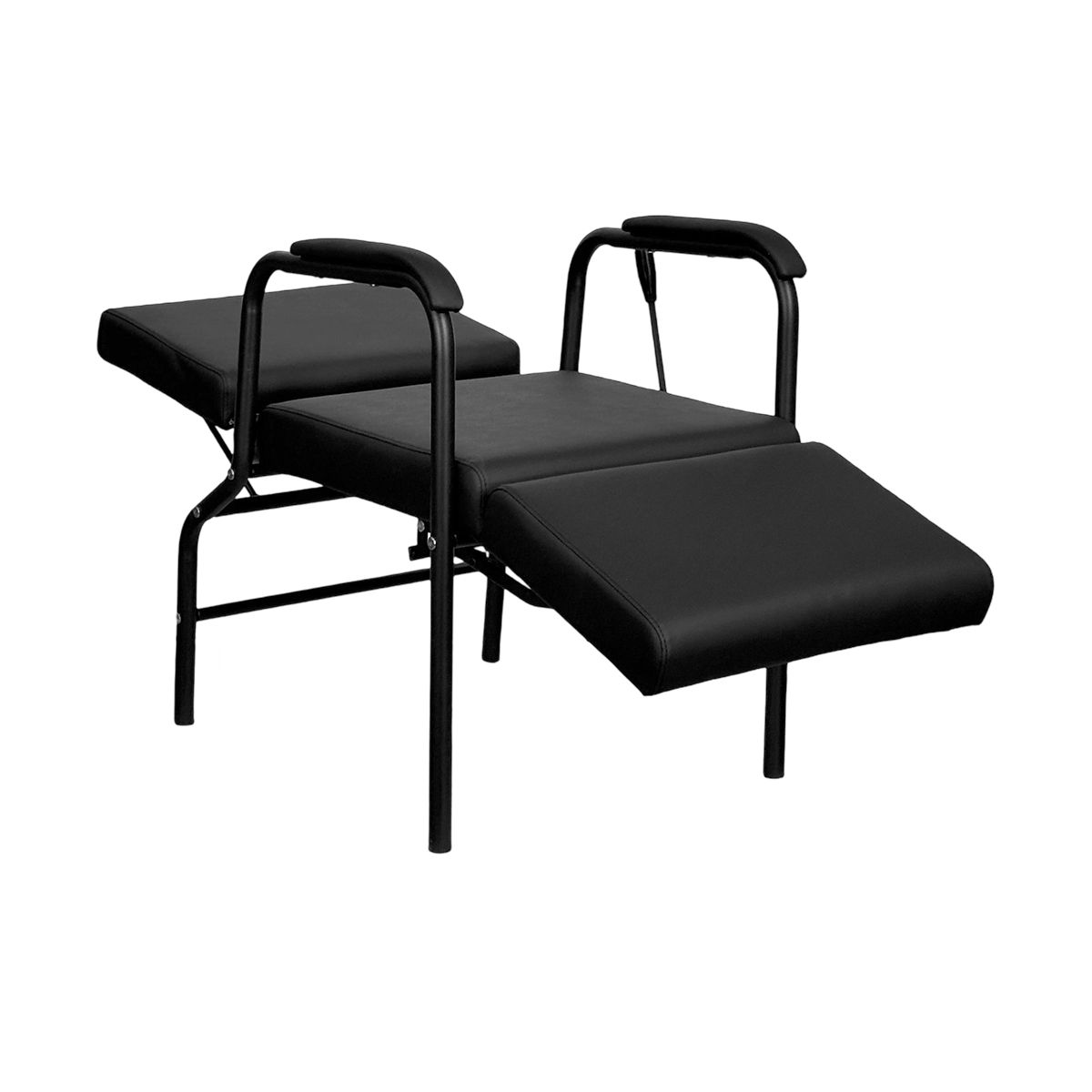 Economy Reclinable Shampoo Chair with Leg Rest  - Black