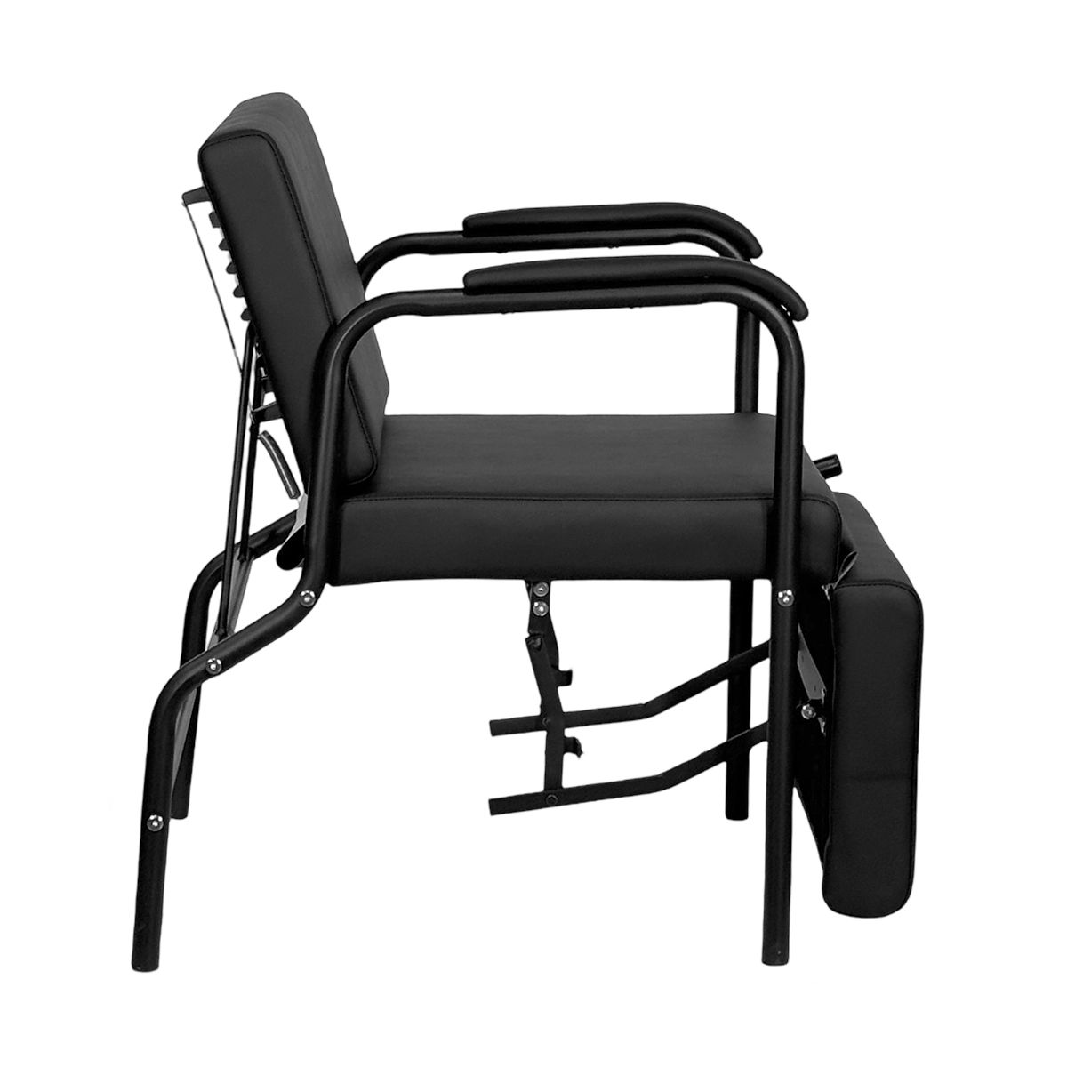 Economy Reclinable Shampoo Chair with Leg Rest  - Black