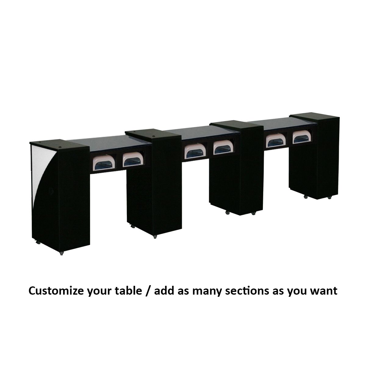 DECO Edita (Multi-Sections) Manicure Table - Black w/ UV