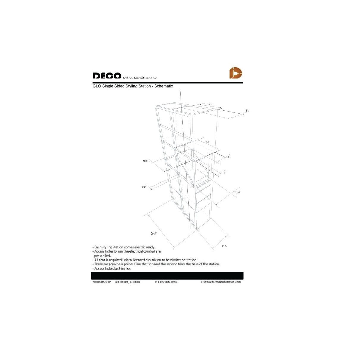 Deco Glo Double Sided LED Styling Station