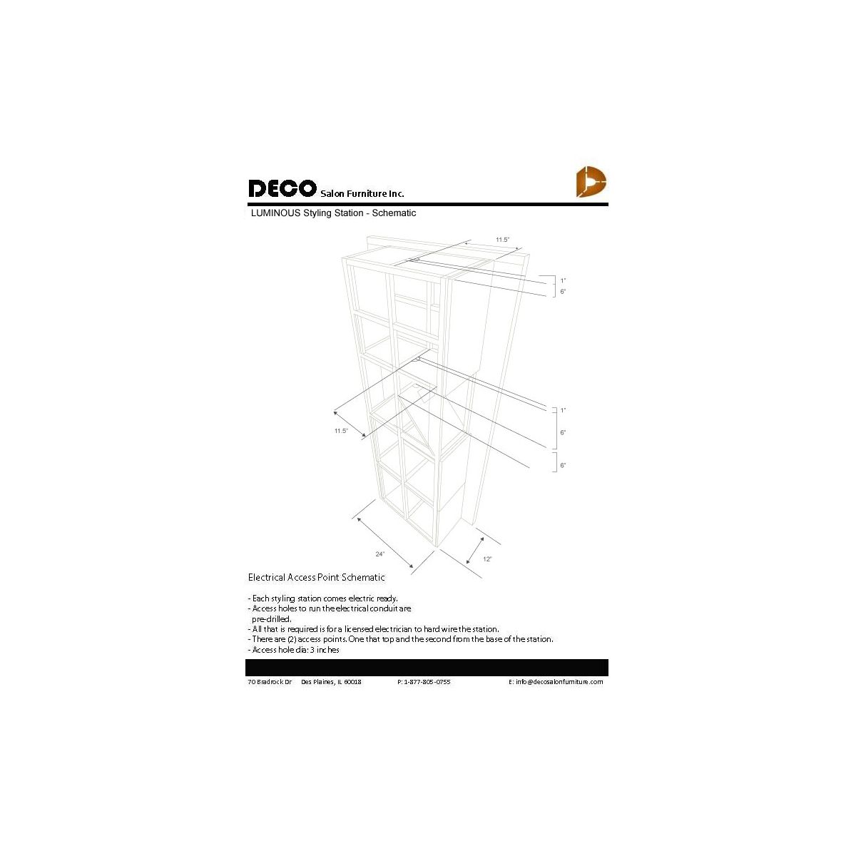 Deco Luminous Double Sided LED Styling Station