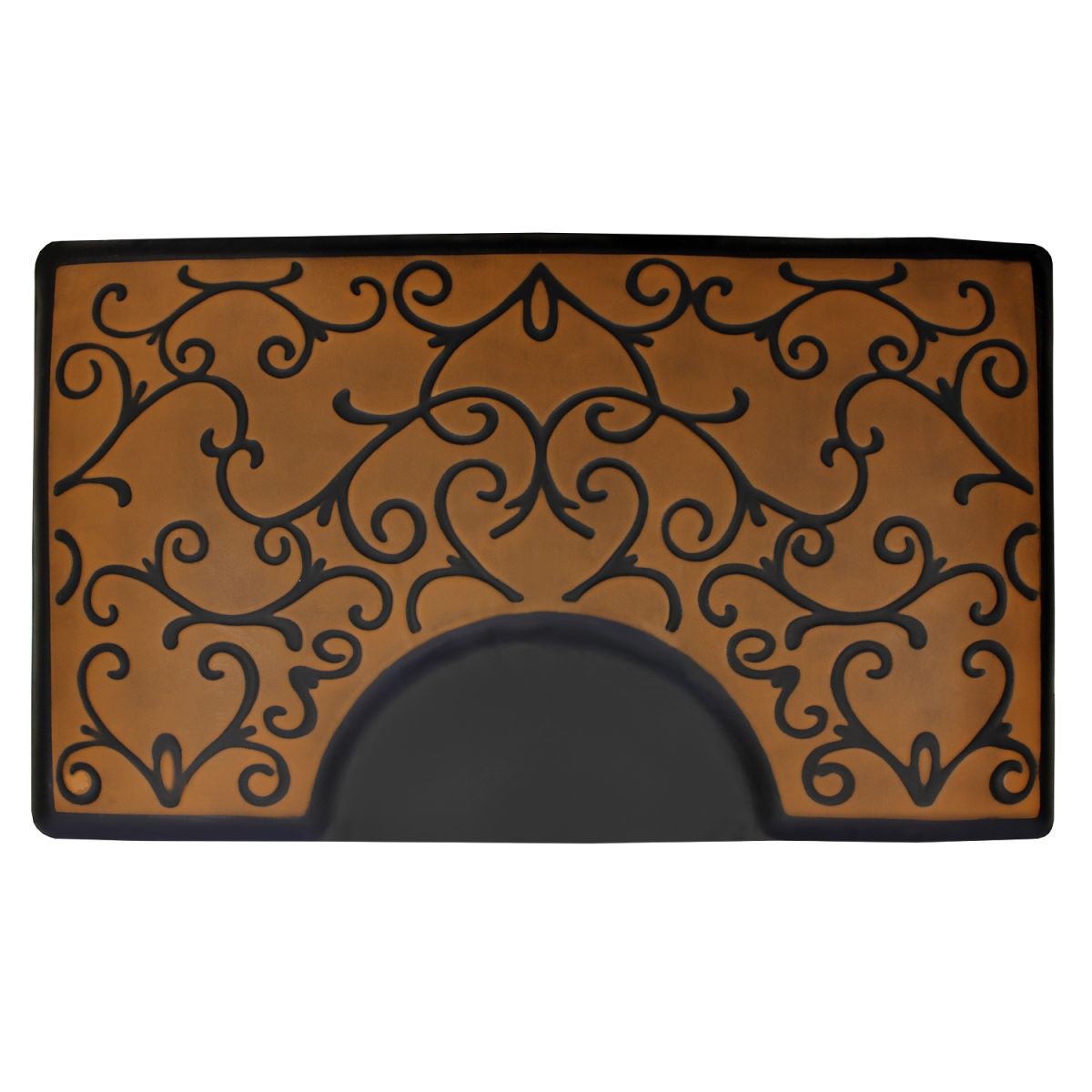 Deco Premium Salon Mat - Brown Rectangular / Semi Circle 3' x 5' x 1