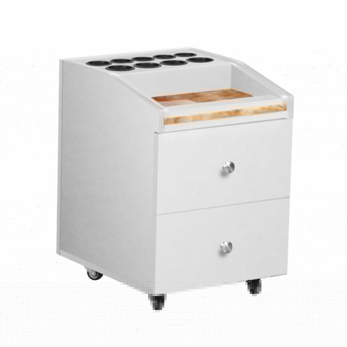 Deco Nadia Pedicure Cart with Granite - White