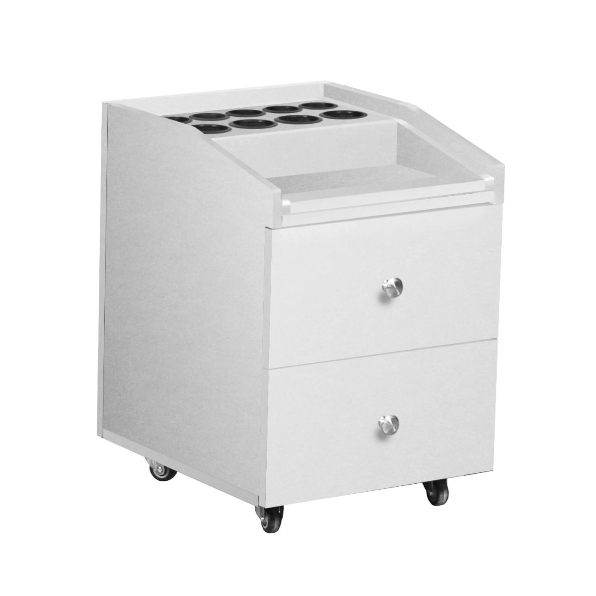 Deco Nina Pedicure Cart with Tray - White