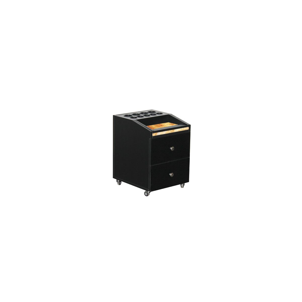 Deco Nadia Pedicure Cart with Granite - Black