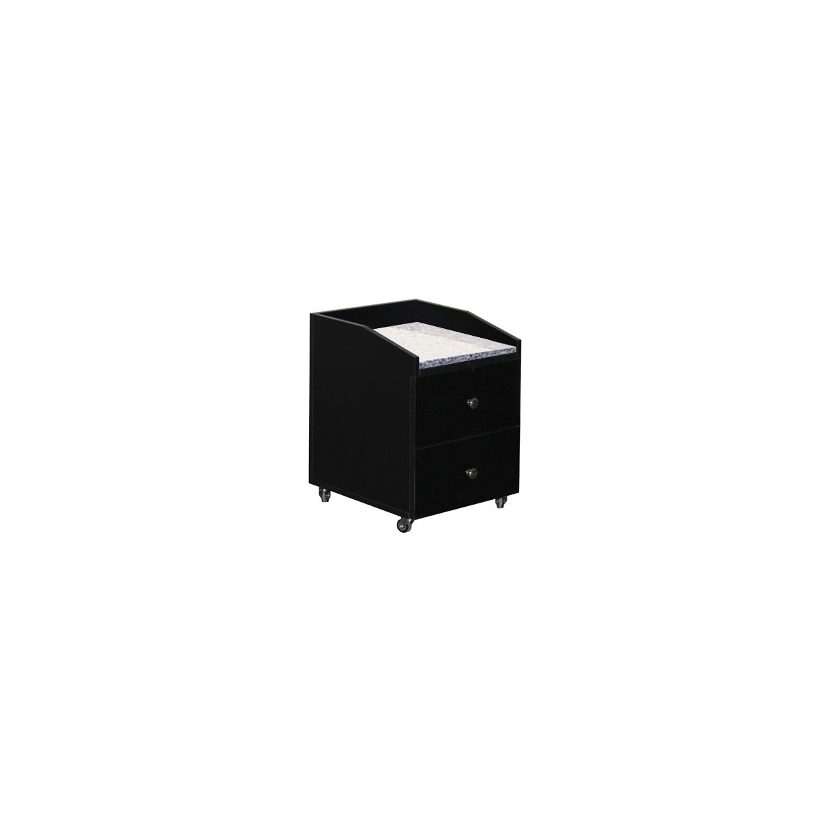 Deco Nina Pedicure Cart with Granite - Black