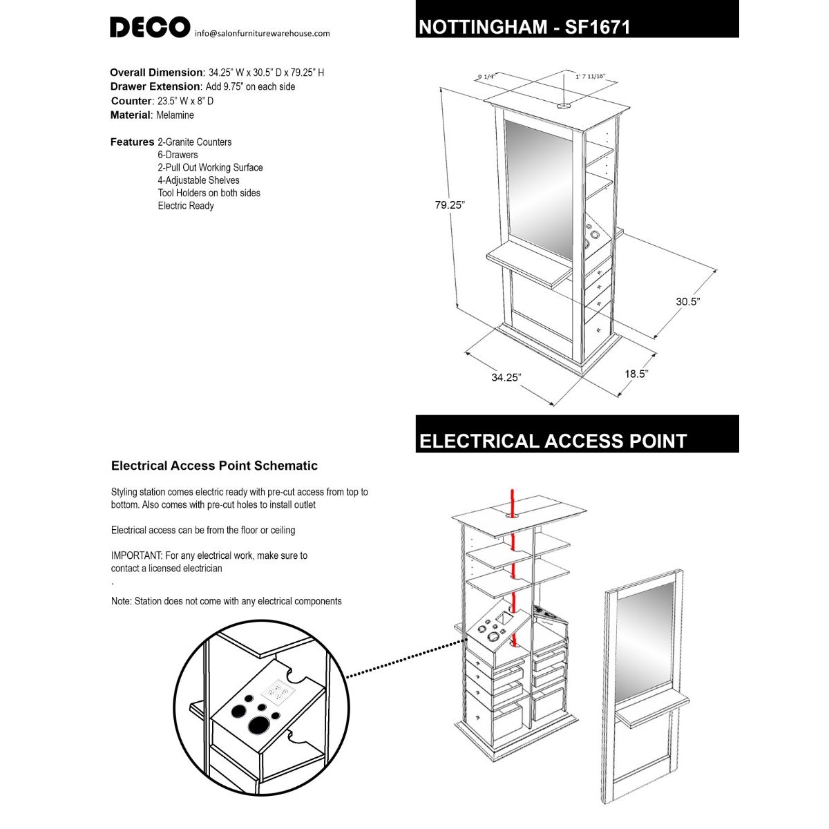 Deco Nottingham Double Sided Styling Station