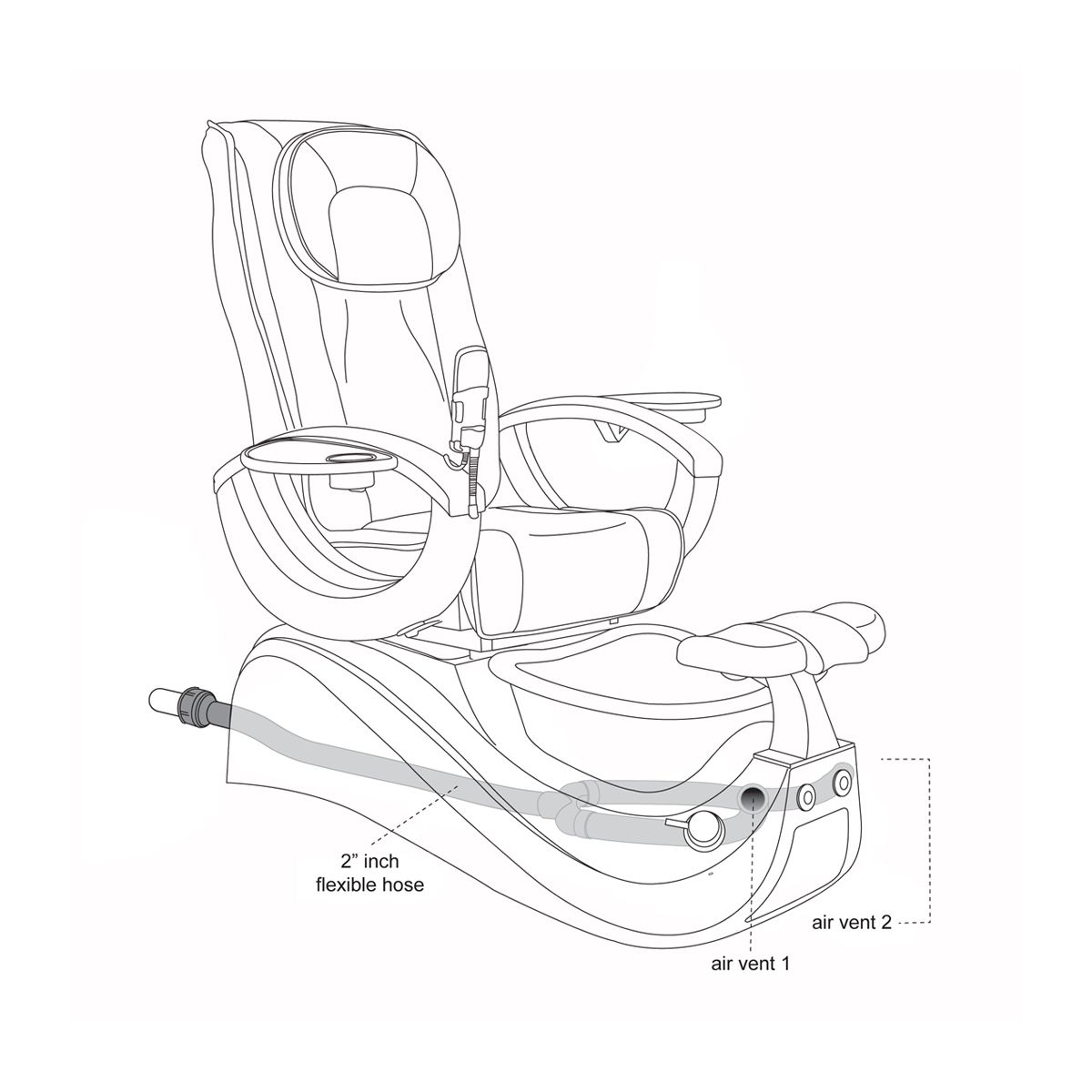 Deco Varisi Pedicure Spa Chair - Black 