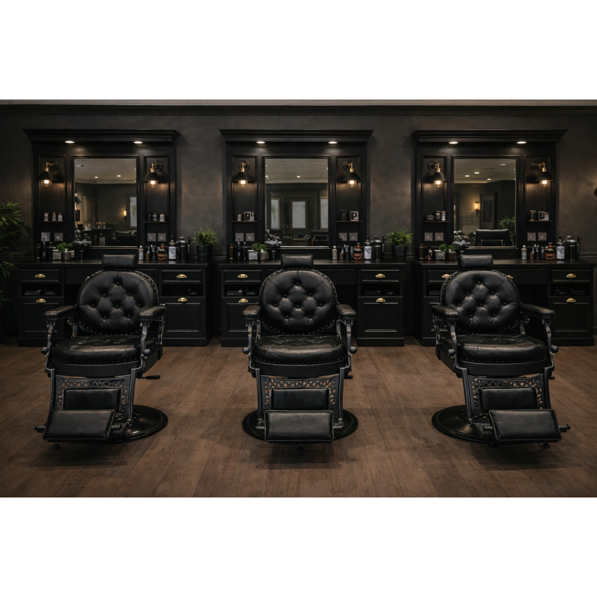 Deco Rutherford Barber Chair - Gray