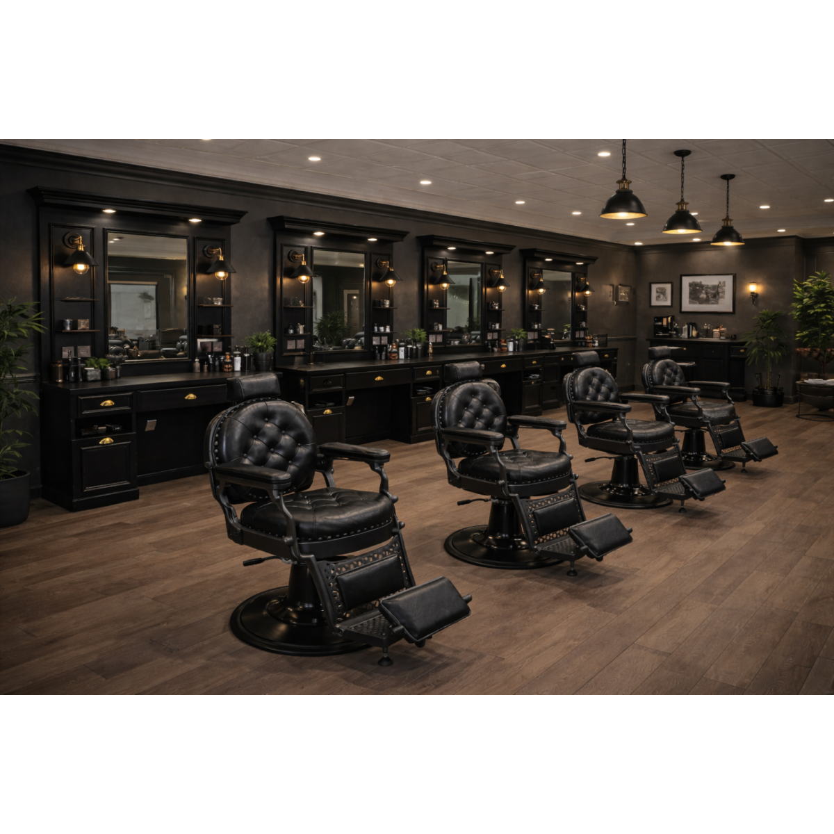 Deco Rutherford Barber Chair - Gray