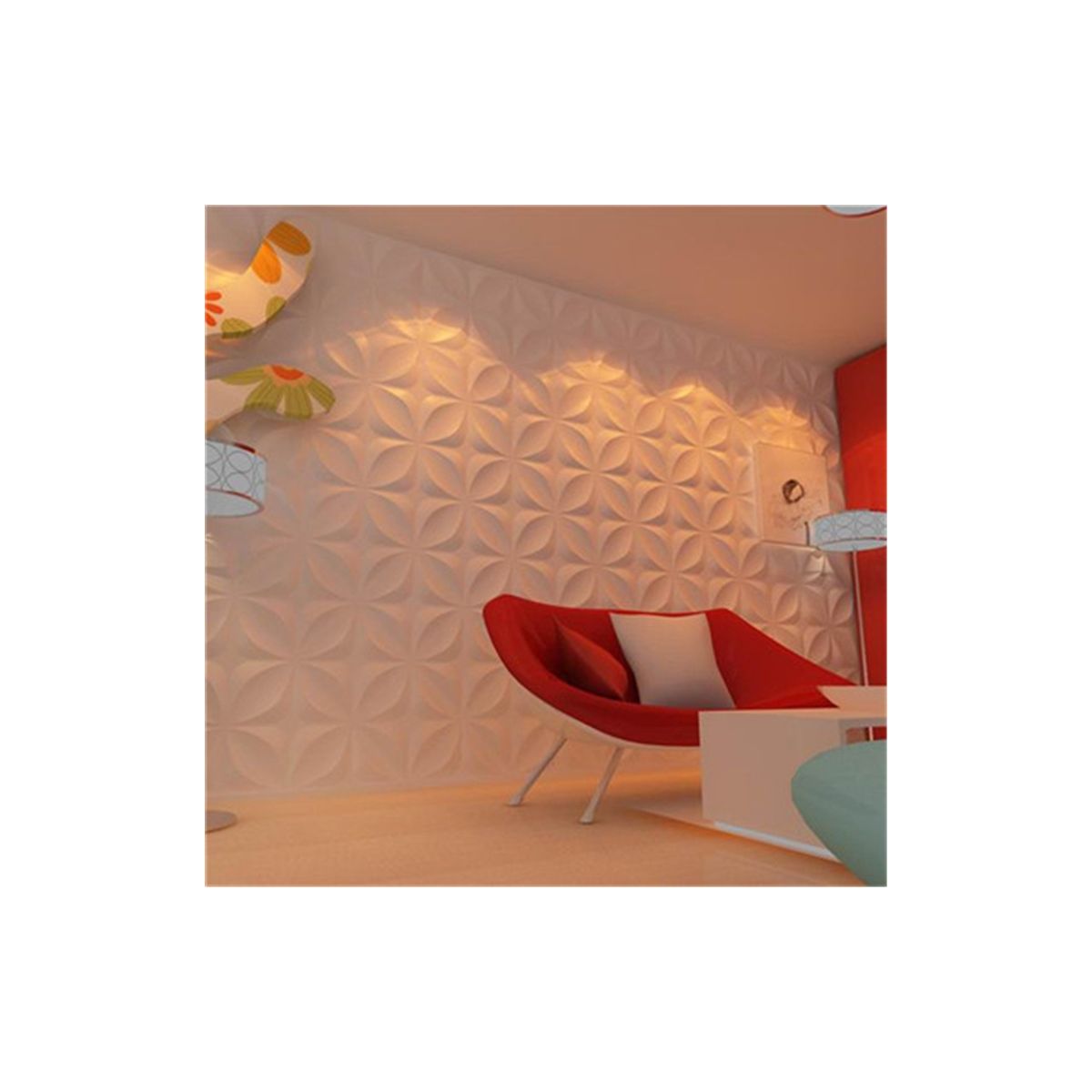 Deco 3D Wall Panel - Clover - Satin Black 