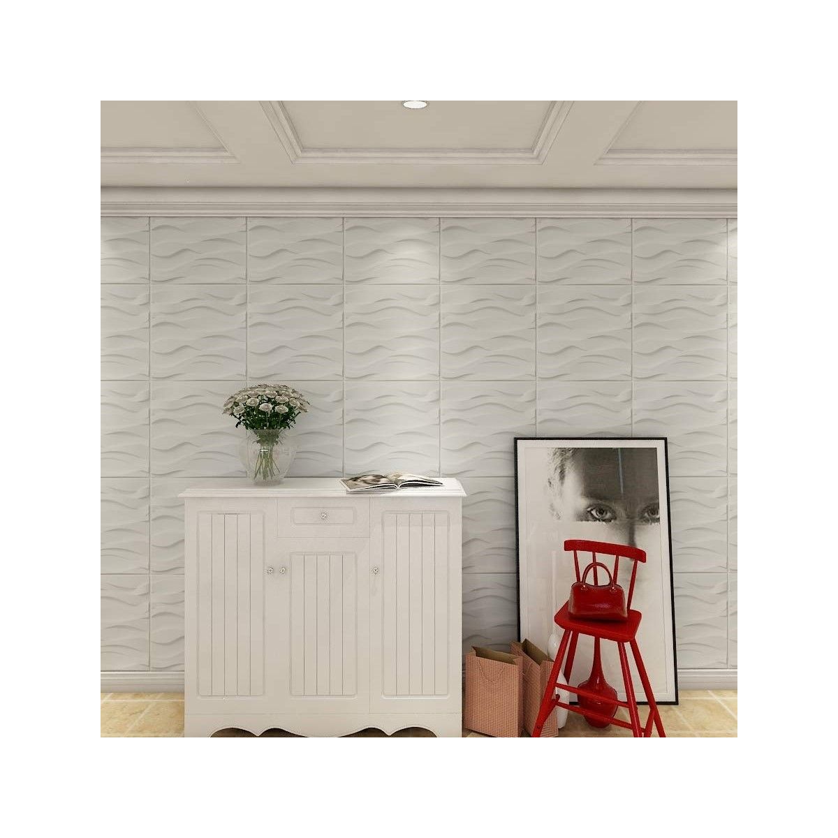 Deco 3D Wall Panel - Arabian Desert - Satin Black 