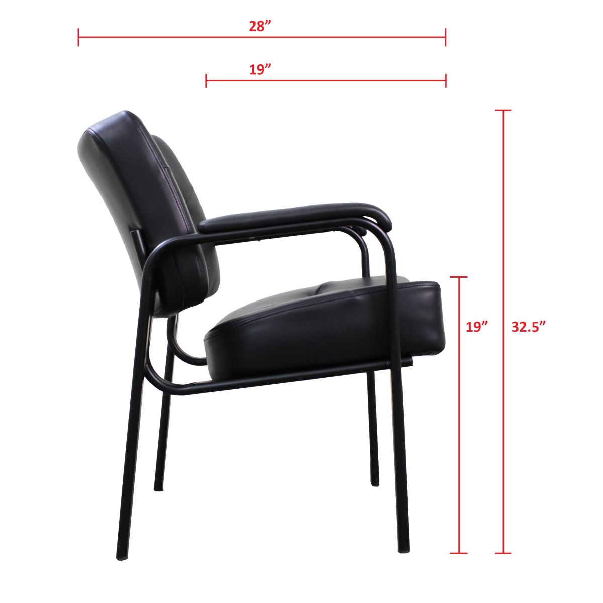 Deco Seville Reception Seat - Black