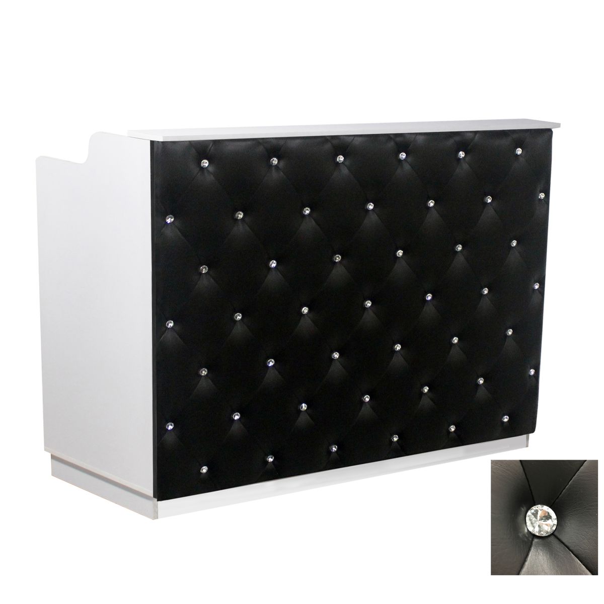 Deco Crystalli Reception Desk 60'' - White/Black (clearance)
