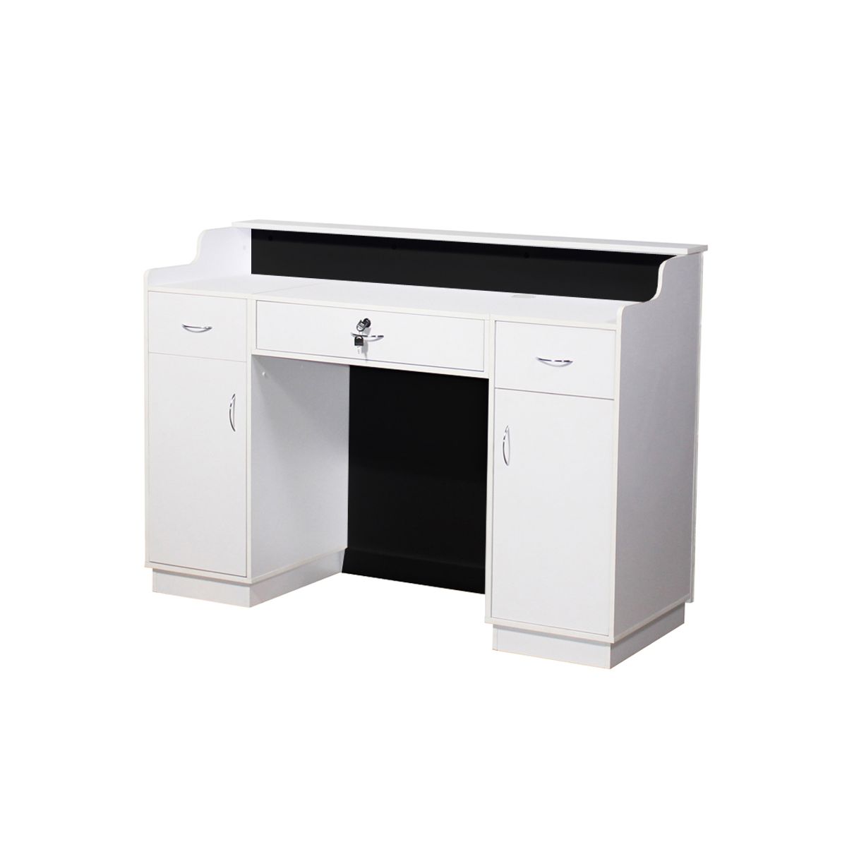 Deco Elizabeth Reception Desk 60'' - White/Black (clearance)