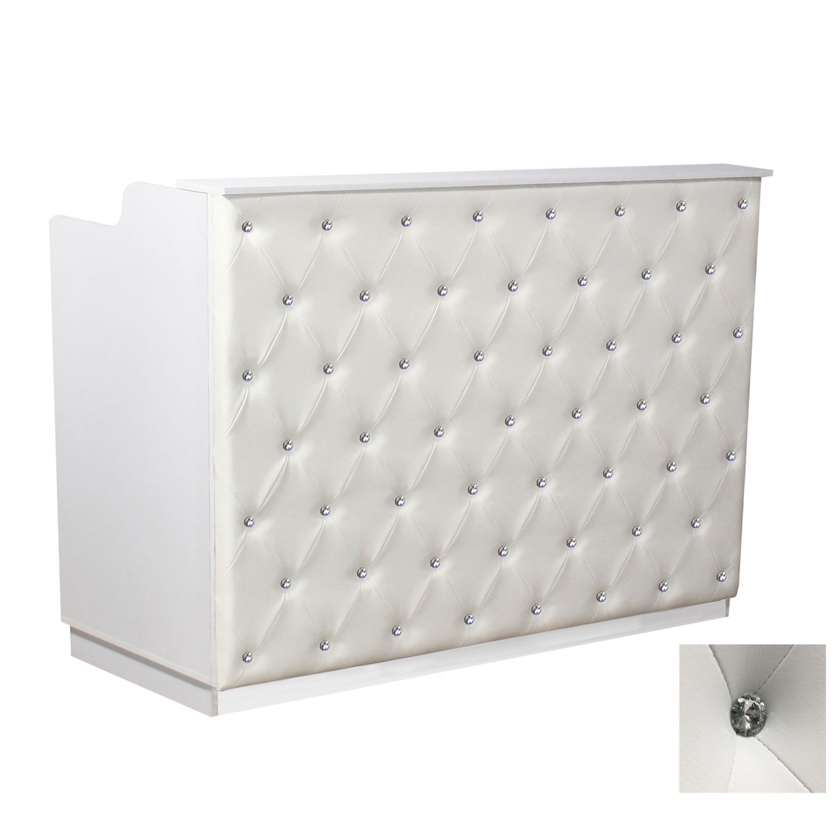 Deco Crystalli Reception Desk 60'' - White/White (clearance)