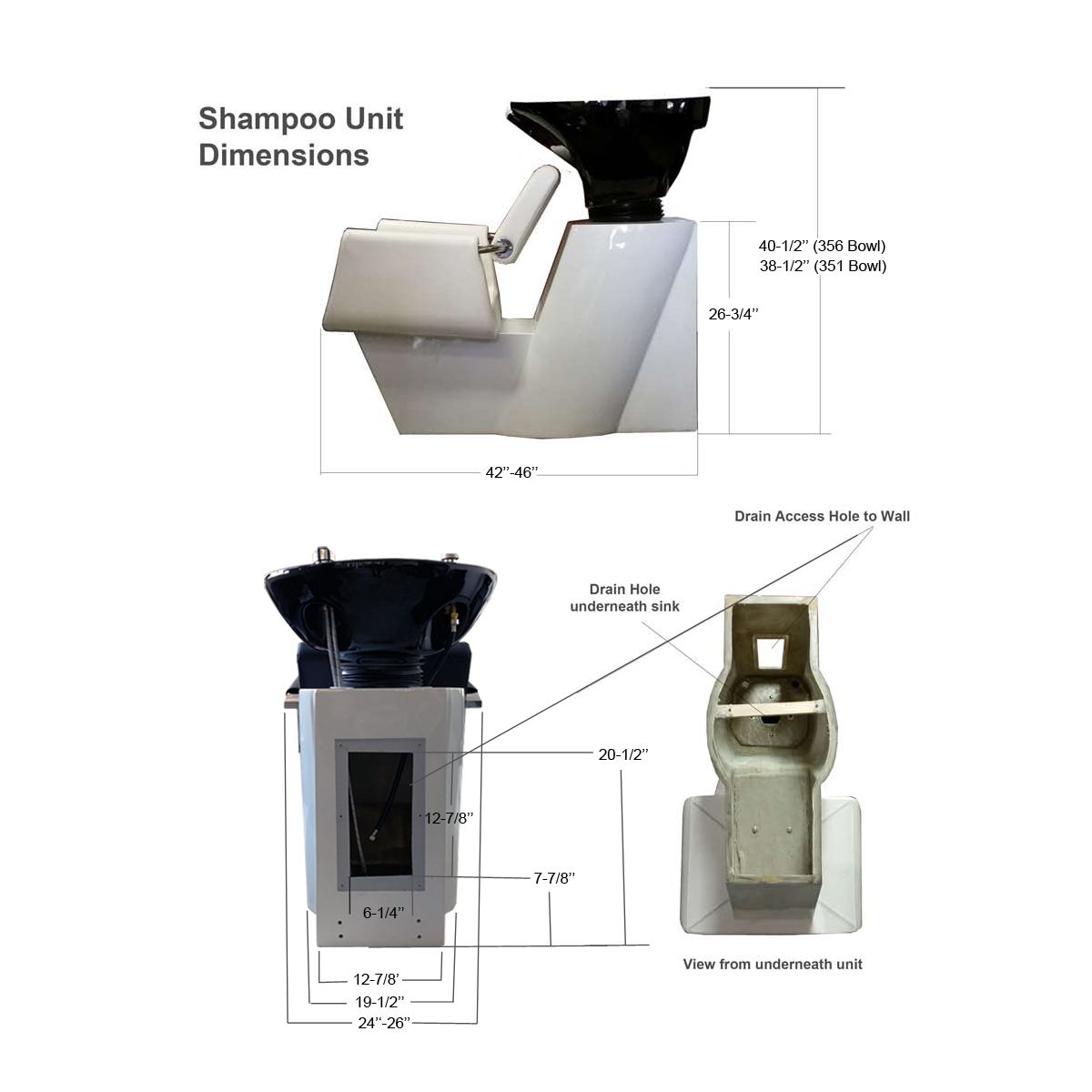 Deco Le Beau Shampoo Station - White