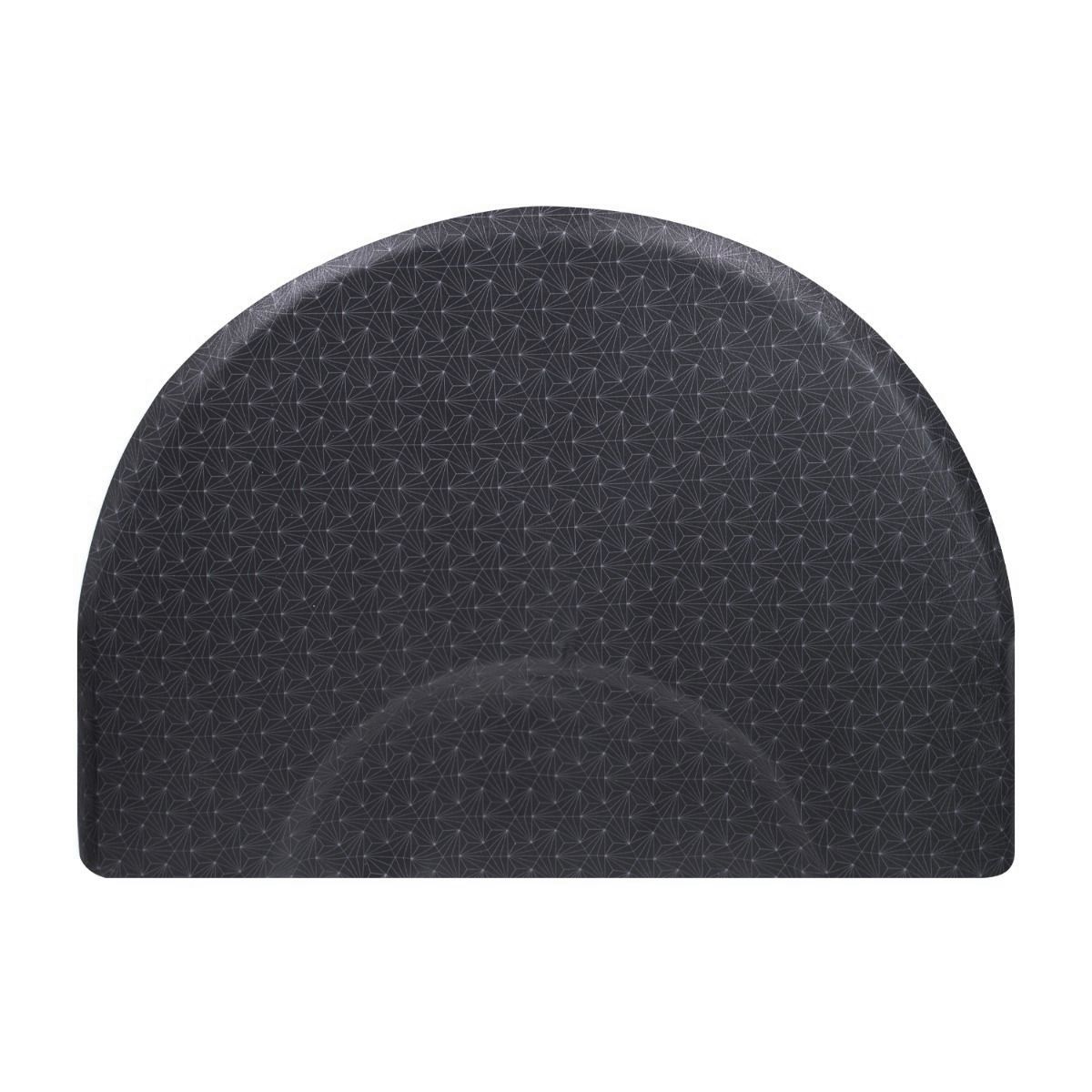 Deco Designer Series 1 Salon Mat - Black Semi Circle / Semi Circle 3' x 4' x 1