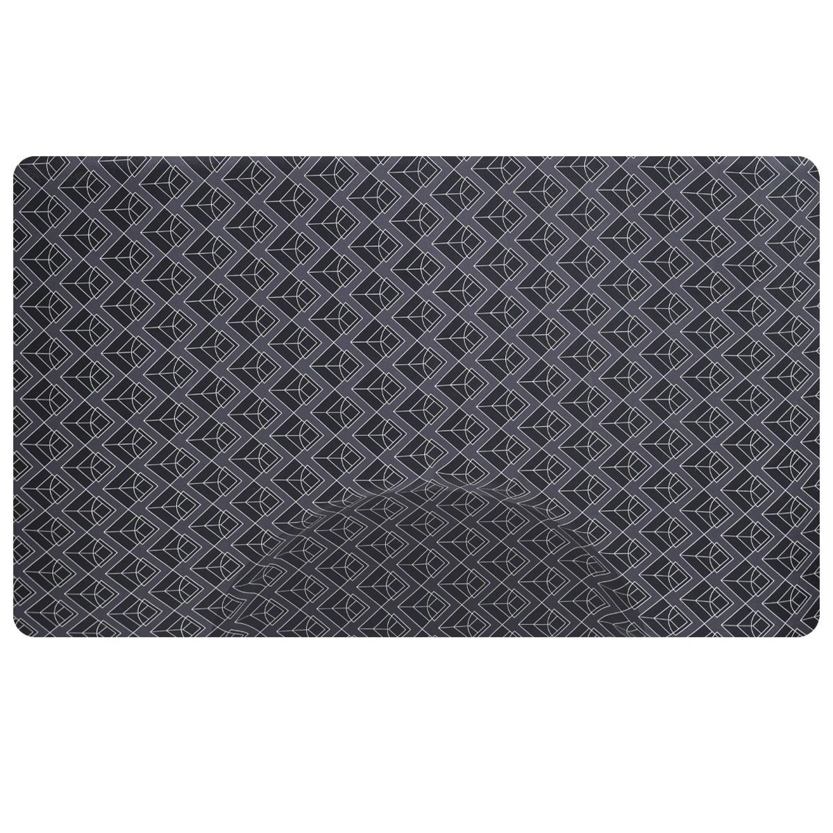 Deco Designer Series 2 Salon Mat - Black Rectangular / Semi Circle 3' x 5' x 1