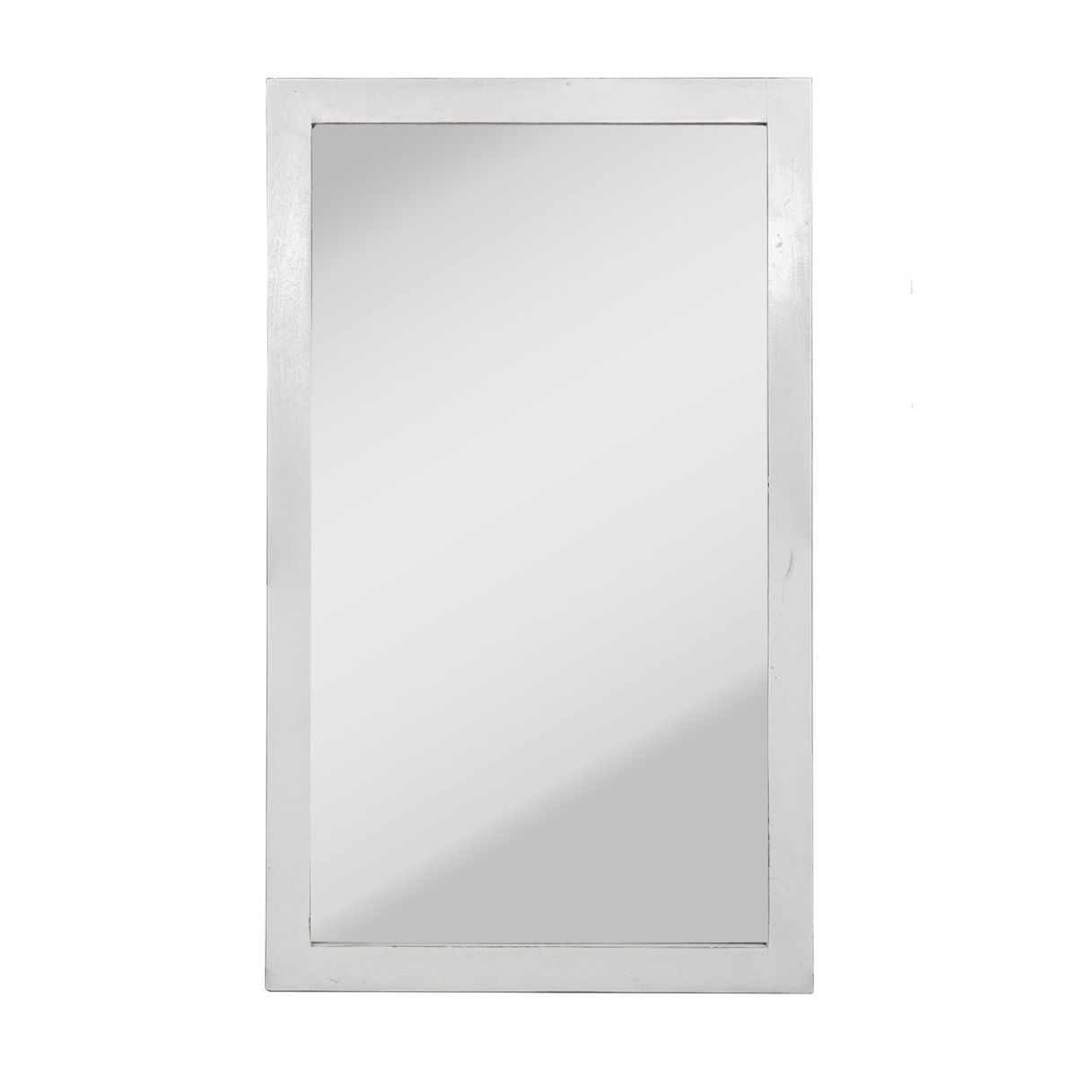 Deco Voltaire Wall Mount Mirror- Distressed White
