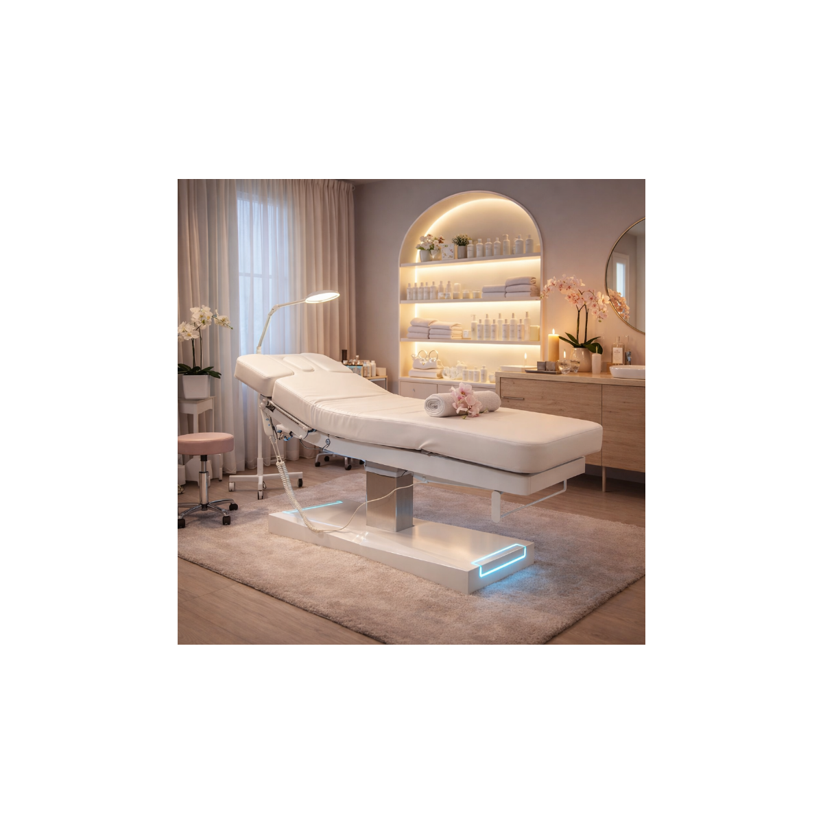 Deco Zenira Electric Facial Bed - White