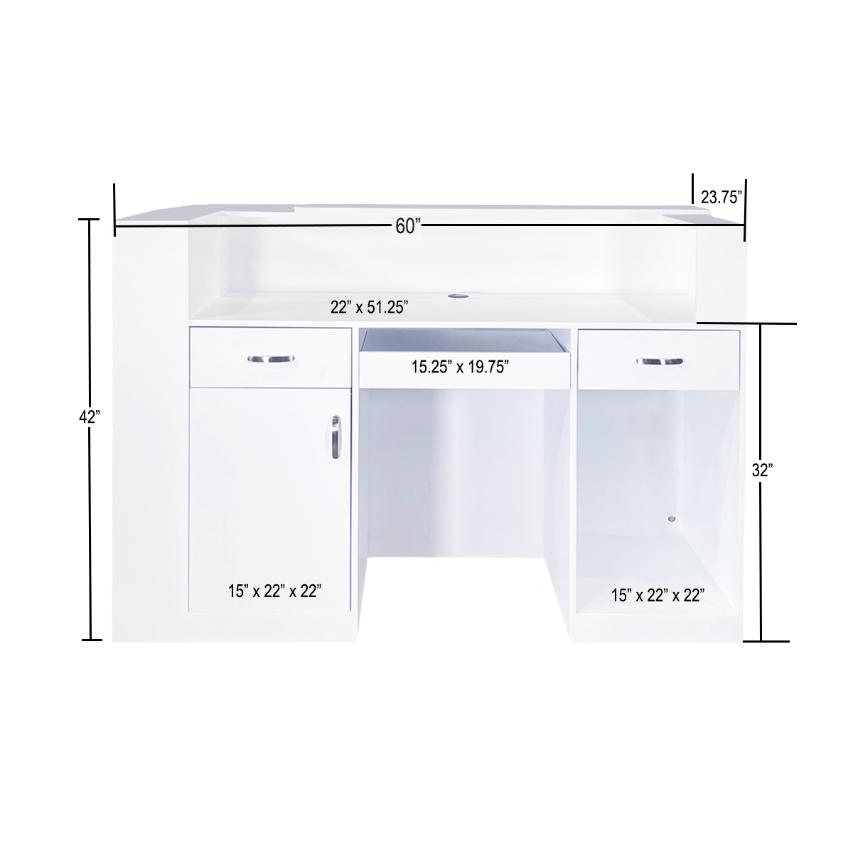 Deco Zentra reception desk 60
