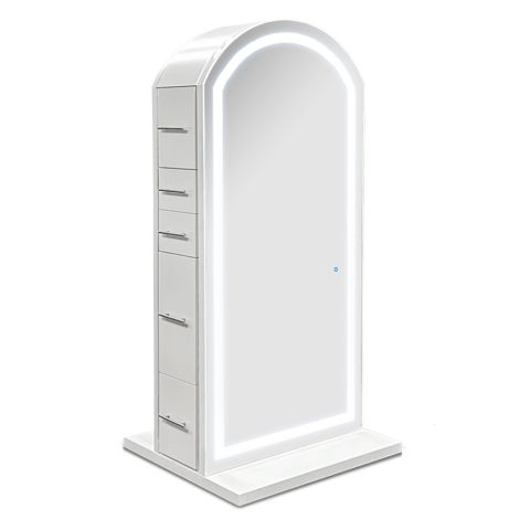 Deco Adara Double Sided LED Styling Station with Base - White