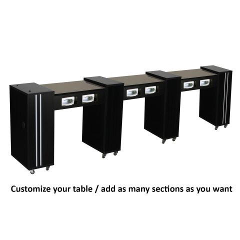 DECO Adelle (Multi-Sections) Manicure Table - Black w/ UV