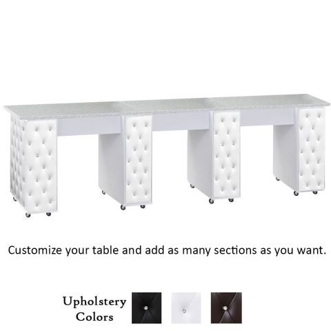 Deco Crystalli Aussi (Multi-Sections) Manicure Table Full Top - White