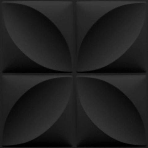 Deco 3D Wall Panel - Clover - Satin Black 