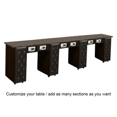 Deco Crystalli (Multi-Sections) Manicure Table Full Top - Chocolate w/ UV