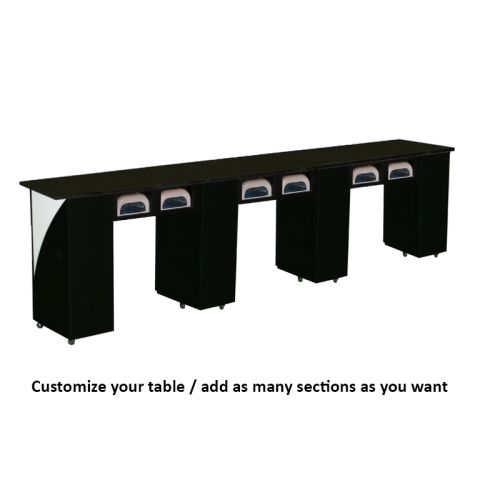 DECO Edita (Multi-Sections) Manicure Table Full Top - Black w/ UV