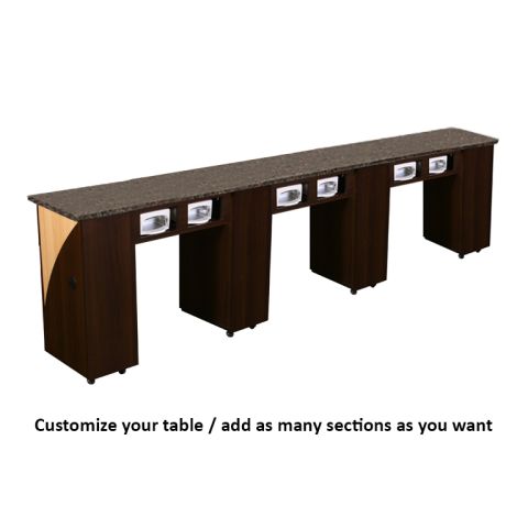DECO Edita (Multi-Sections) Manicure Table Full Top - Chocolate w/ UV