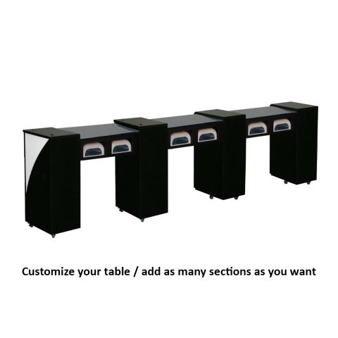 DECO Edita (Multi-Sections) Manicure Table - Black w/ UV