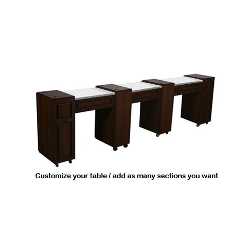  DECO Canterbury (Multi-Sections) Manicure Table - Chocolate