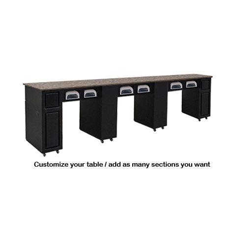  DECO Canterbury (Multi-Sections) Manicure Table Full Top - Black w/ UV
