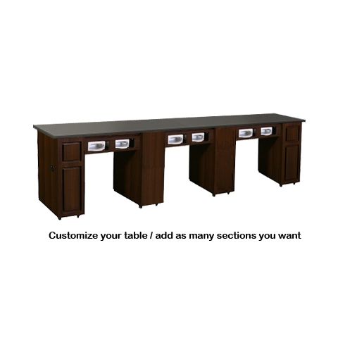 DECO Canterbury (Multi-Sections) Manicure Table Full Top - Chocolate w/ UV