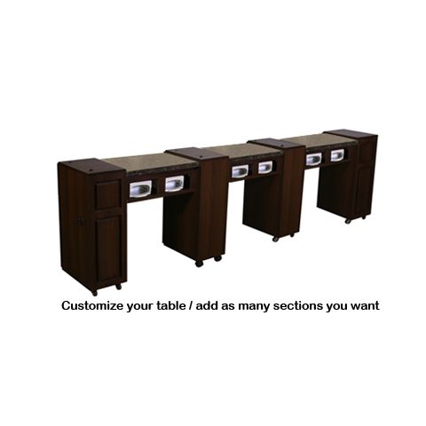  DECO Canterbury (Multi-Sections) Manicure Table - Chocolate w/ UV