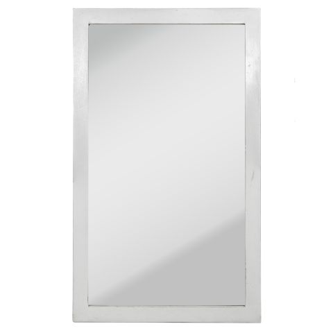 Deco Voltaire Wall Mount Mirror- Distressed White