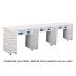 Deco Crystalli Aussi (Multi-Sections) Manicure Table Full Top - White w/ UV